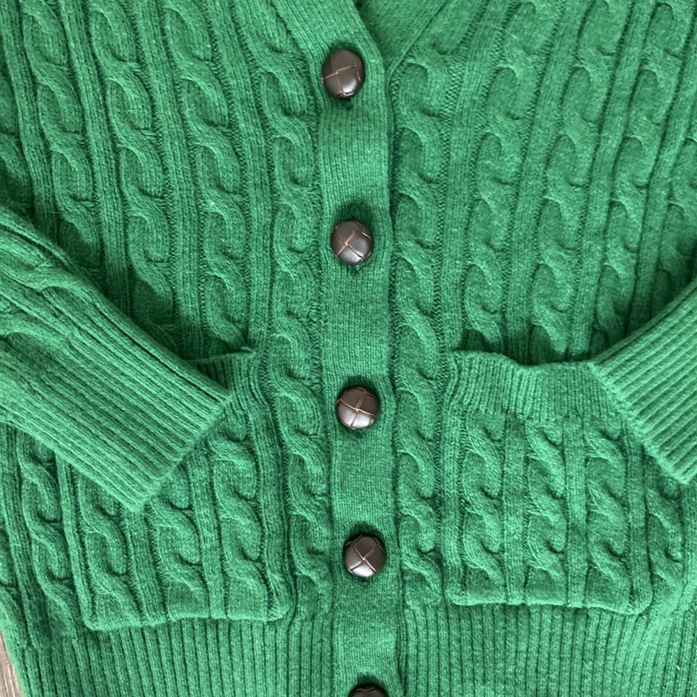 Abercrombie Fitch Sweater Women M Cardigan Cable Knit Rabbit Hair Preppy Y2K NEW - Picture 7 of 8